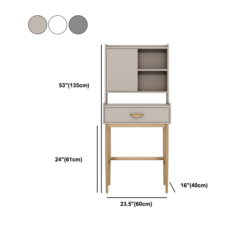 15.74" W x 53.14" H Makeup Dressing Table Stool Set With Drawers for Bathroom
