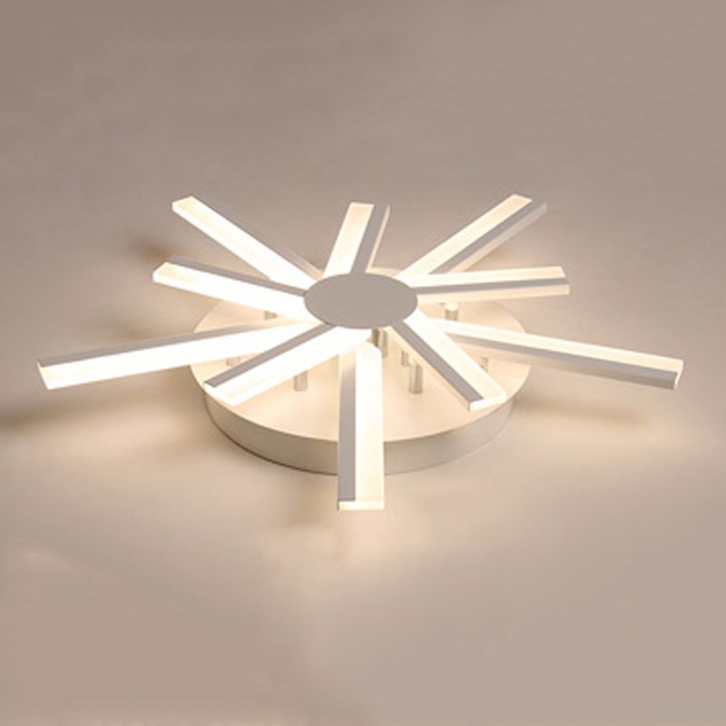 Line Shape LED Ceiling Lamp Modern Iron Flush Mount for Living Room Bedroom