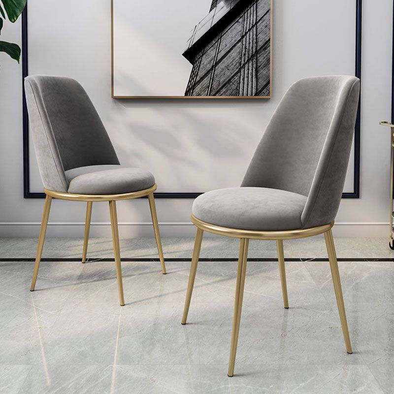 Sillas de comedor sin brazos con respaldo sólido de diseño escandinavo, silla lateral tapizada