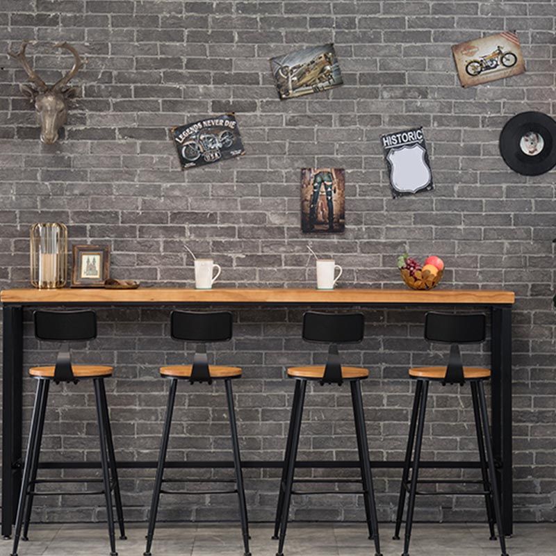 Industrial Bar Table Set 1/4 /9 Pieces Solid Wood Counter Table for Indoor