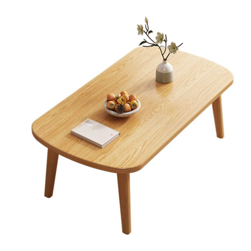 Foldable Wooden Coffee Table Elliptical 4 Legs Cocktail Table