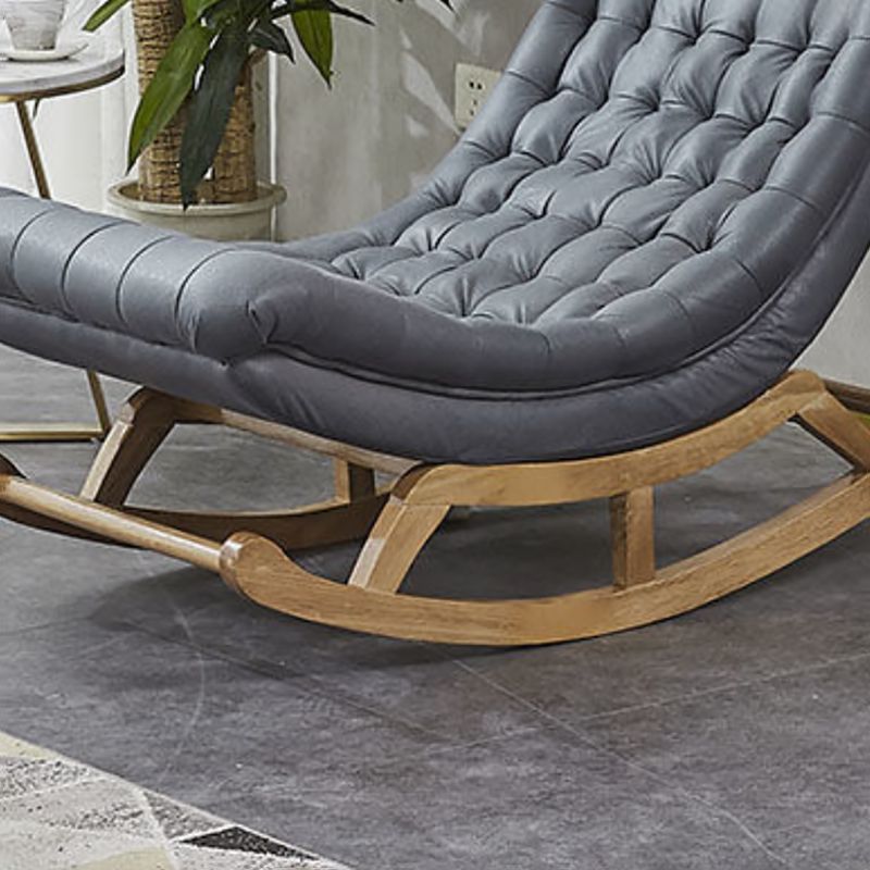 Fabric Rocker Chair Solid Color Contemporary Tufted Cushions Rocker Chair with Ottoman