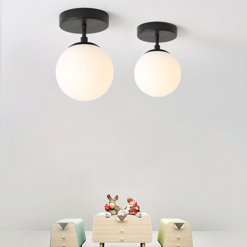 Modernism black Ceiling Light glass Flush Mount Lighting for Hallway