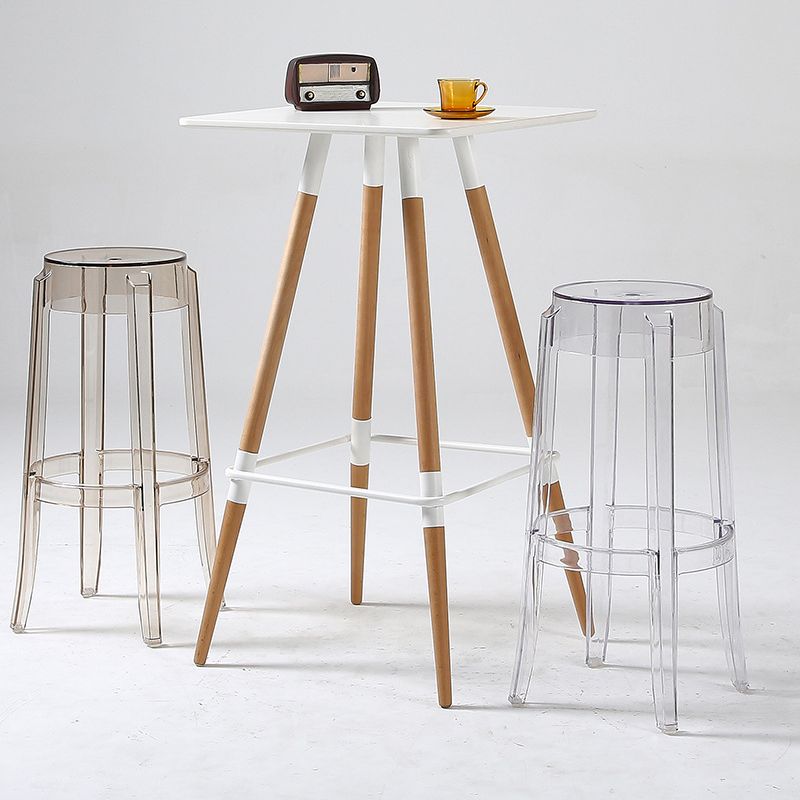 Sgabelli da bar scandinavi senza schienale in plastica trasparente