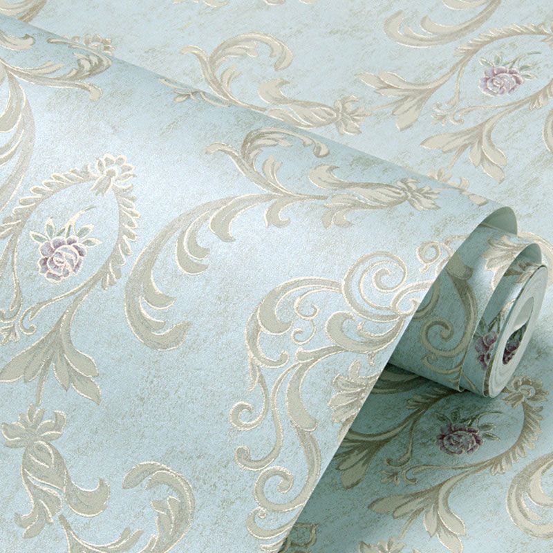 Nostalgic Pastel Color Wallpaper Countryside Blossoming Flower Wall Covering, Non-Pasted