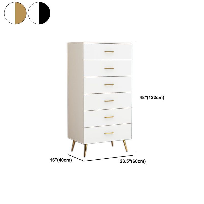 Classic Glam White Storage Chest Vertical Wood Dresser for Bedroom