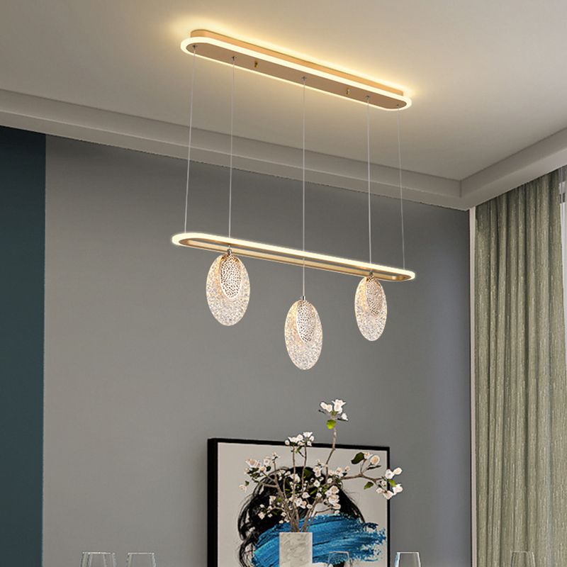 Moderno lampadario a pendente geometrica dell'isola illuminazione metallo 5 isola luminosa in oro