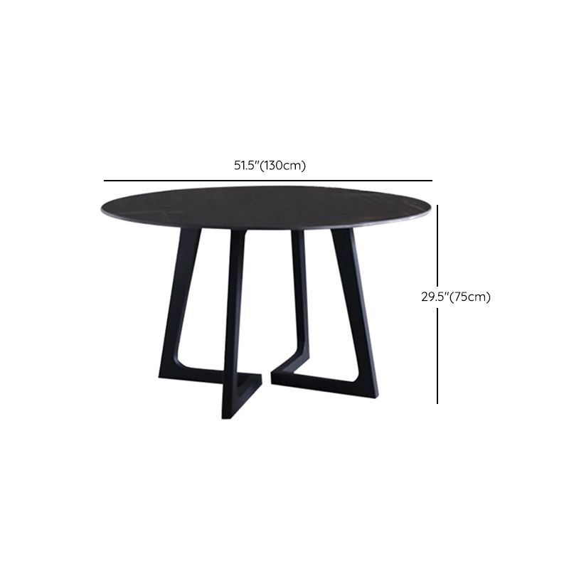 Metal and Stone Table Glam Style Simple Home Black Round Dining Table