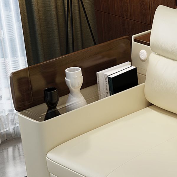 32.28" High Sofa Bed with Upholstered Foldable Faux leather Contemporary Mustard