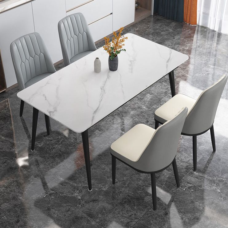 Fixed Sintered Stone Top Dining Furniture with 4 Legs Base Dining Table Sets for Home