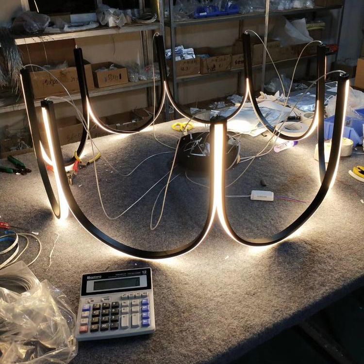 Modern Style Simplicity Line Chandelier Acrylic LED Pendant Light for Living Room