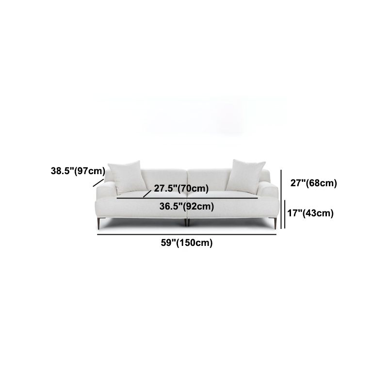 Contemporary Cushions Standard Recessed Arm Sofa for Living Room