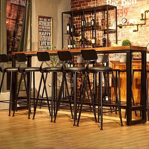 Industrial 1/4/6/11 Pieces Bar Table Set Rectangle Pine Wood Counter Table with Stools