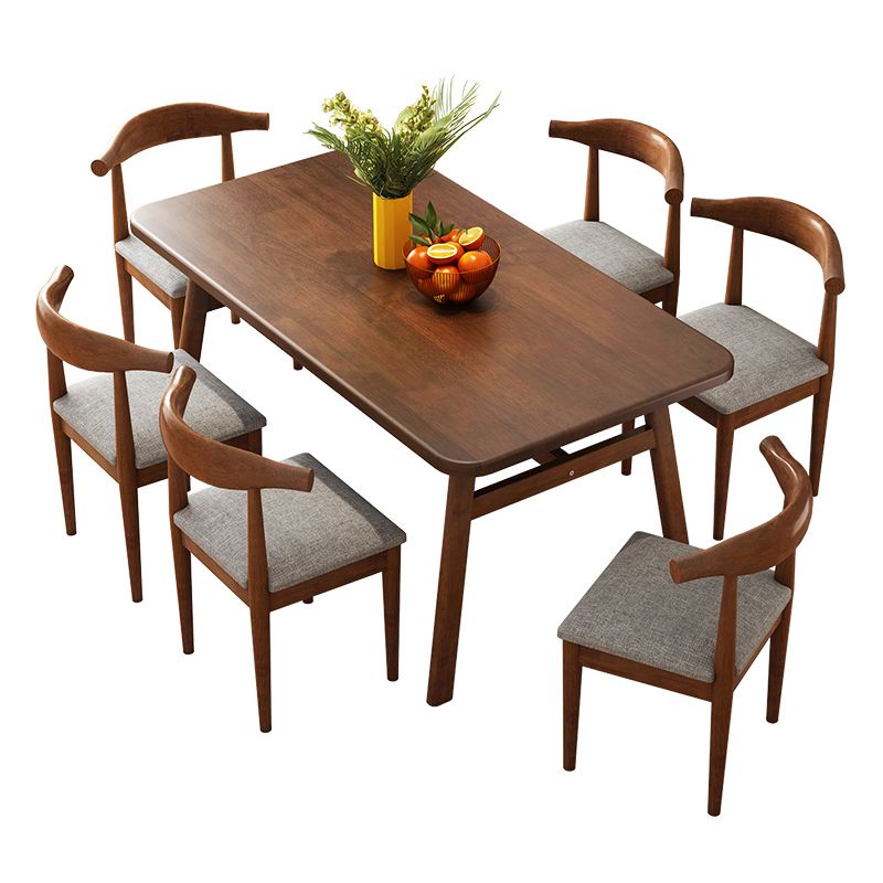 Modern Style Solid Wood Top Dining Furniture Set with Rectangle Shape Dining Table Furniture