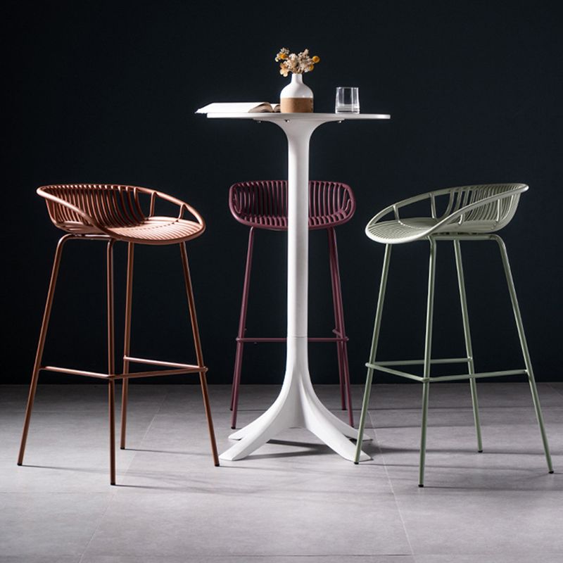 Contemporary Metal Bar Stool Plastic Counter Stools for Home Use