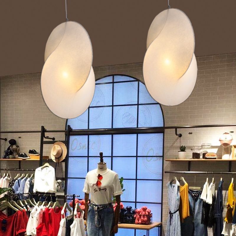 Blanc 1-Light moderne simplicité kit de lampe suspendue Pendentif en soie pour chambre à coucher