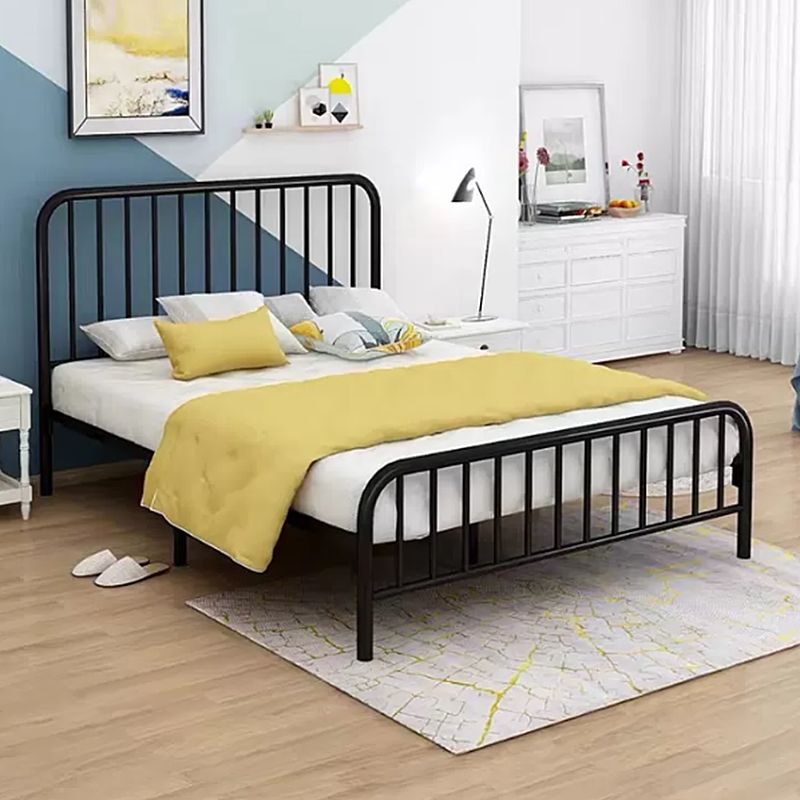 Contemporary Slat with Headboard Rectangular with Metal Legs Metal Slat Bed