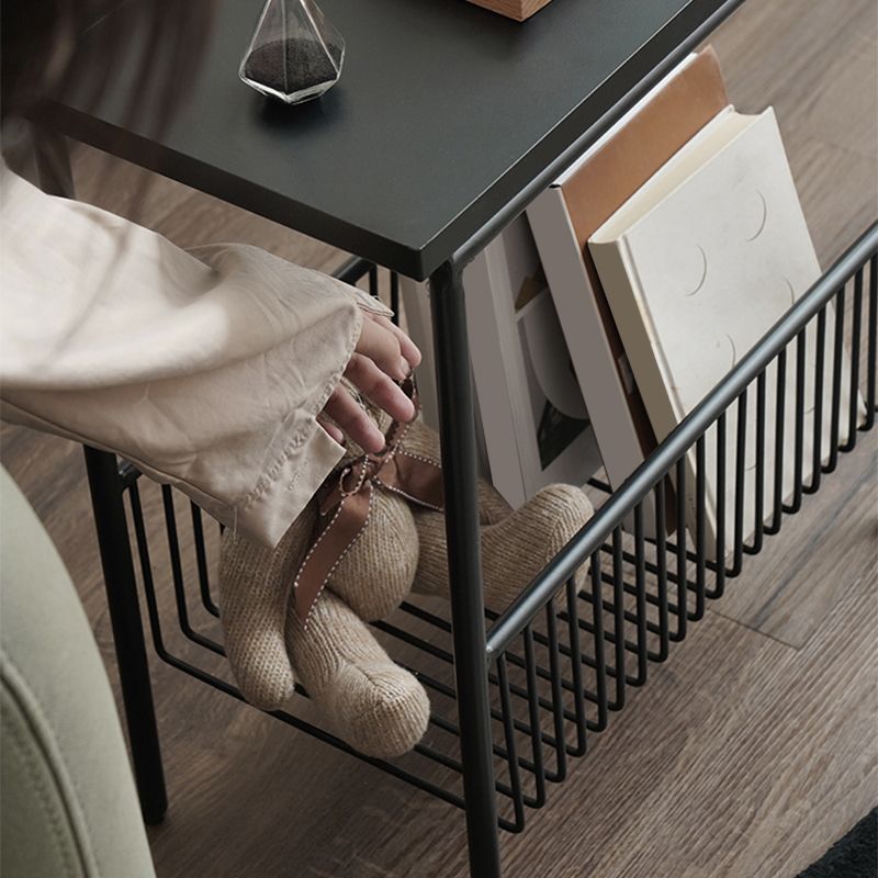 Contemporary Tray Top End Table 21.65" Tall Metal Side Table