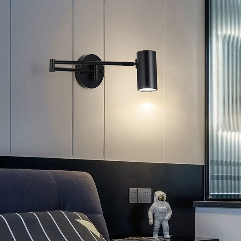 Post-Modern Wall Light Fixture Swing Arm Wall Sconce with Metal for Bedroom