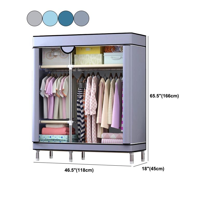 Matte Finish Wardrobe for Home Contemporary Storage Cabinet with Metal Legs