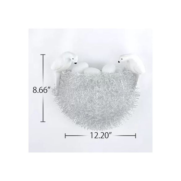 Balcony Kindergarten Nest Wall Light with Bird Decoration Resin Lovely White Sconce Light
