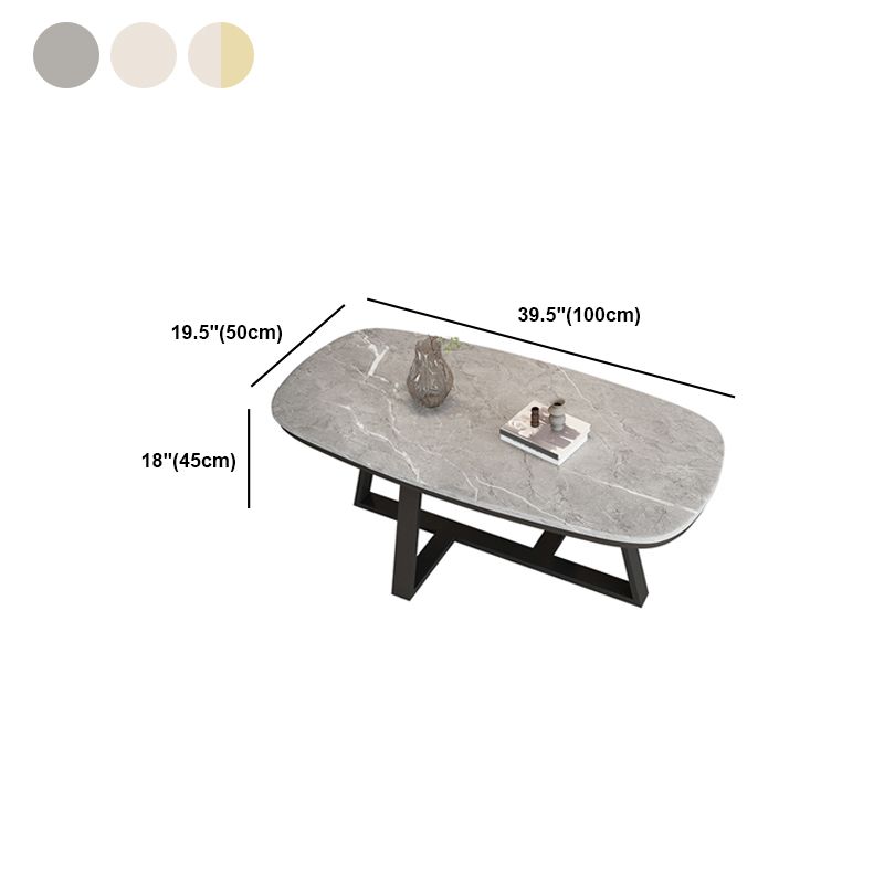 Glam Cross Legs Coffee Table Slate Rectangular Cocktail Table