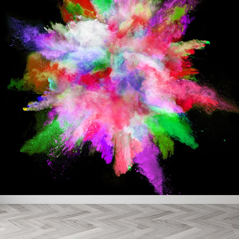 Waterproof Rainbow Explosion Wall Mural Modern Non-Woven Wall Covering, Personalized Size