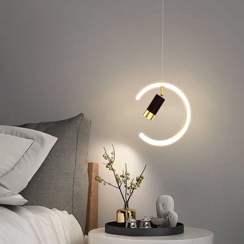 Acryl C hanger Spotlight Simplicity Black en Gold LED hangende lamp voor slaapkamer