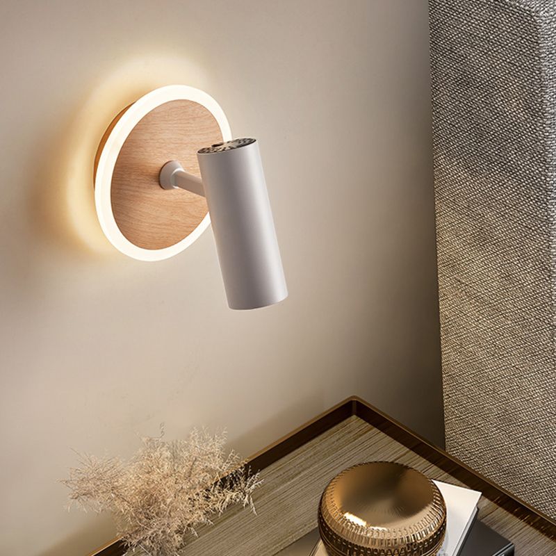 Modern 2-Light White Wall Mounted Sconce Metallic Shaded Wall Light