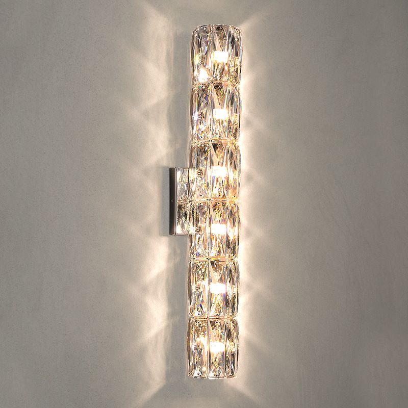 Modern Style Linear Shape Wall Sconce Crystal Sconces for Living Room