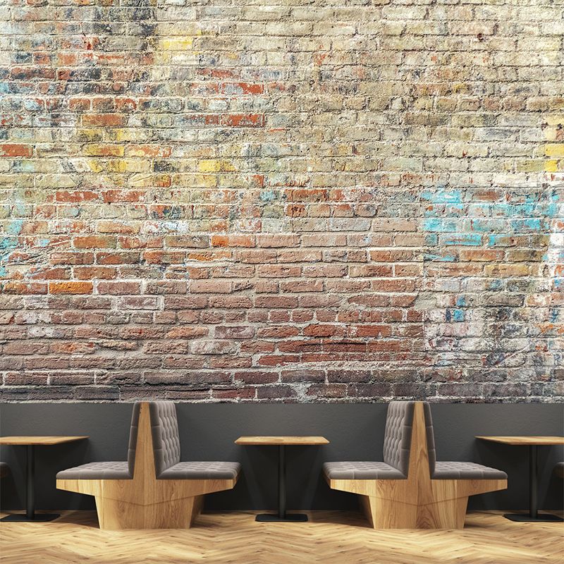 Industrial Style Brick Mural Wall Covering Stain Resistant Living Room Wall Decor