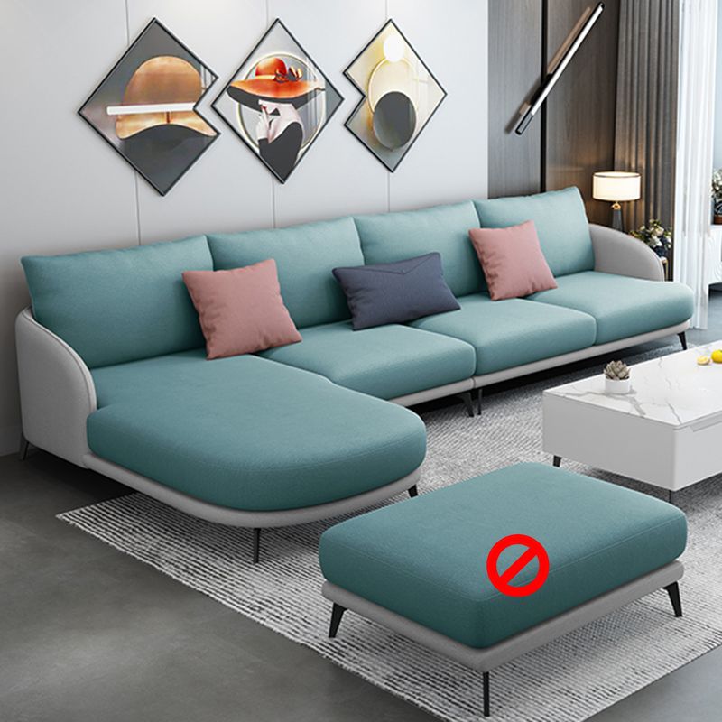 L-Shape Sectional with Sloped Arms and Pillow Back for 4 People