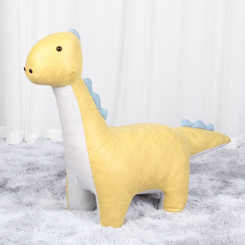 Modern Velvet Pouf Chair Contrast Color Dinosaurs Shape Water Resistant Chair Ottoman