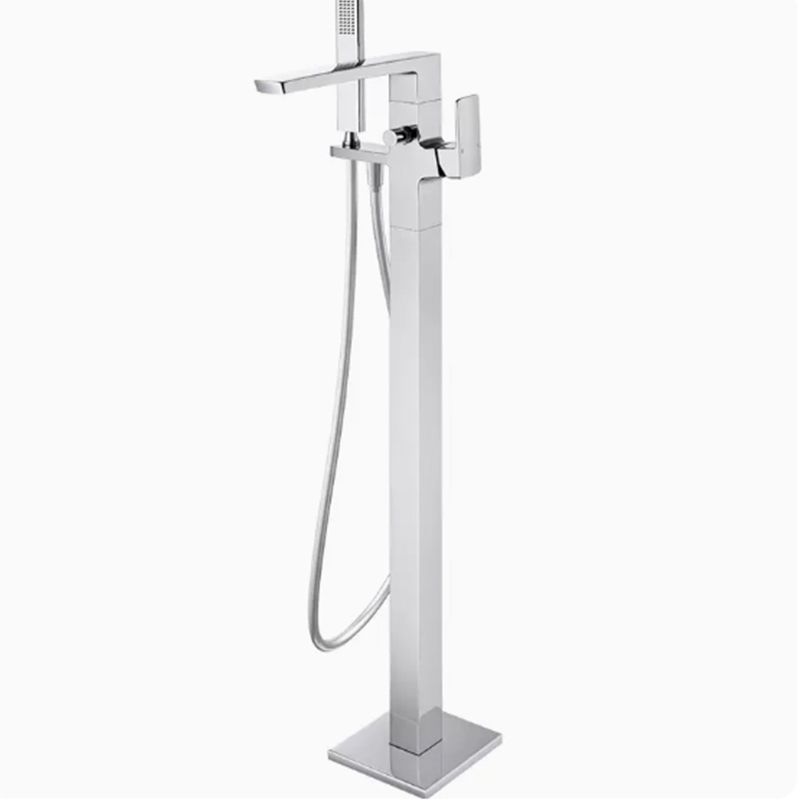 White Freestanding Soaking Bathtub Modern Rectangle Stone Bathtub