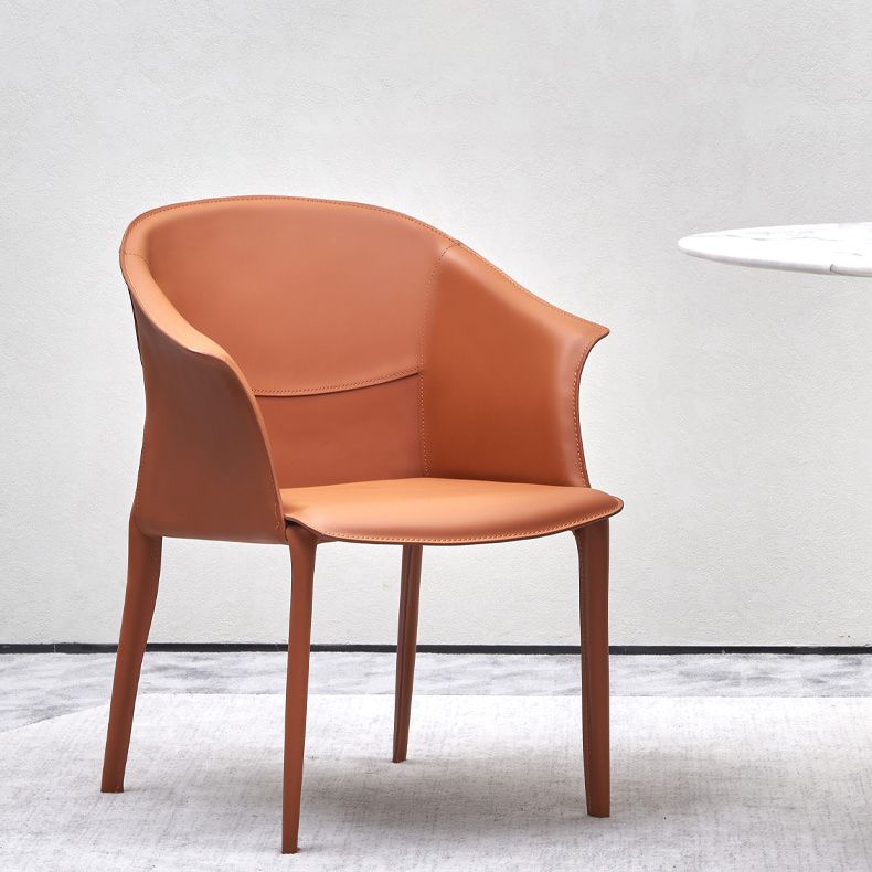 Faux Leather Dining Arm Chair Upholstered Dining Accent Chair