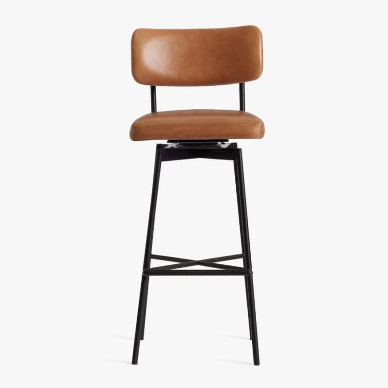 Low Back Dining Stools Upholstered Bar Stools with Metal Base