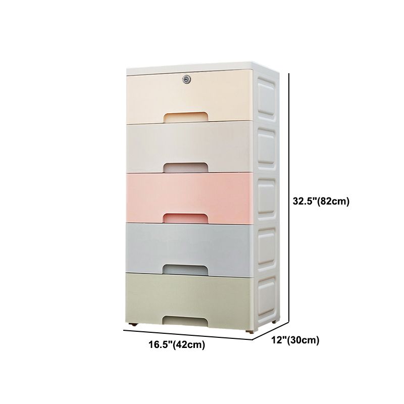 Contemporary Plastic Storage Cabinet With Drawer Non-Hanging Armoire