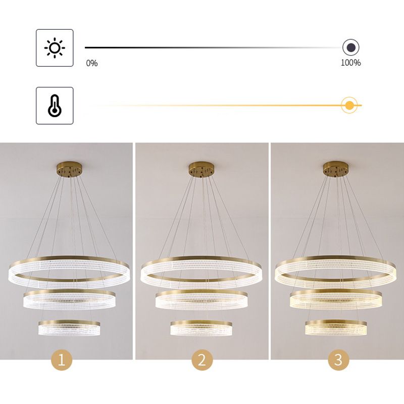 Lumières de lustre en cercle contemporain