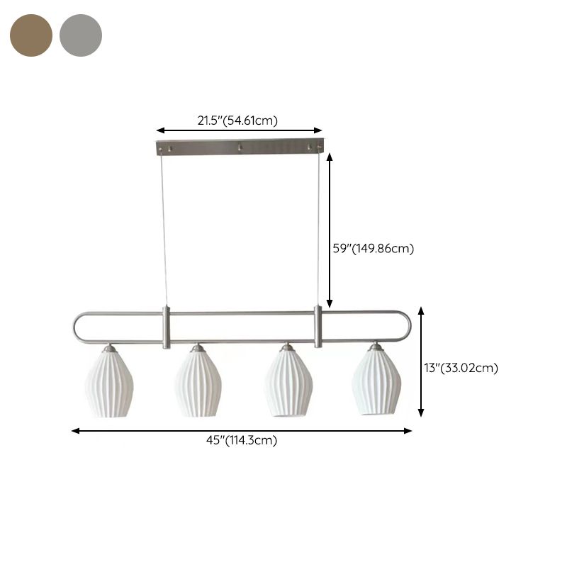 Drum Shape Metal Island Pendants Modern Style Multi Lights Island Pendant Lights
