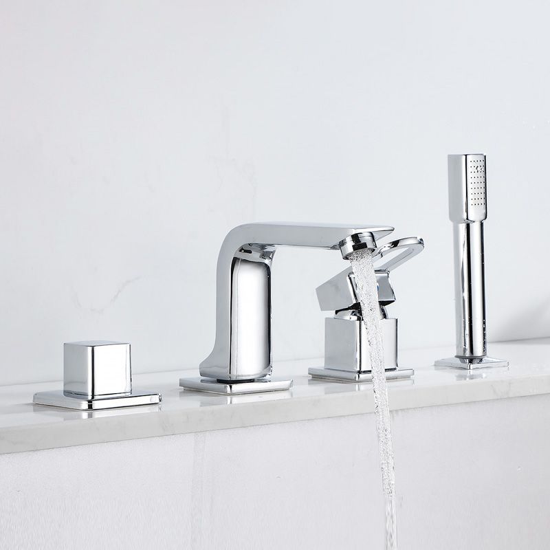 Wall Mounted Faucet Brass Lever Handle Bathroom Faucet Handhold Head