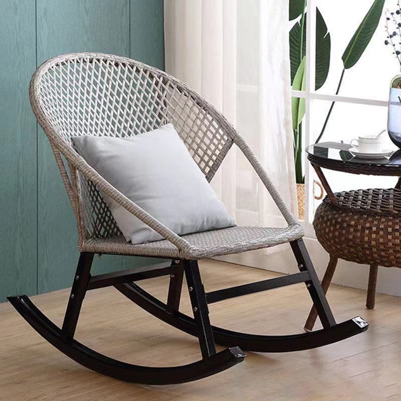 Indoor Modern Rocking Chair Solid Color Rocker Chair with Dark Legs