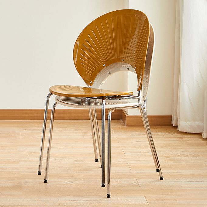 Open Back Dining Side Chair Contemporary Dining Armless Chair