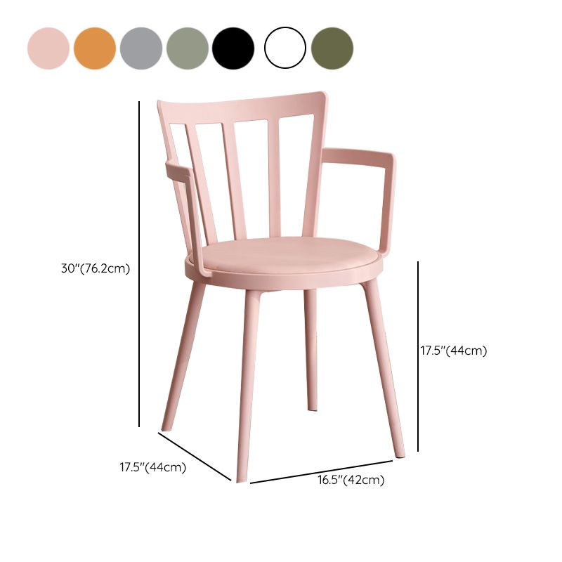 Contemporary Style Arm Chair Plastic Winsor Back Indoor Chair for Dining Room