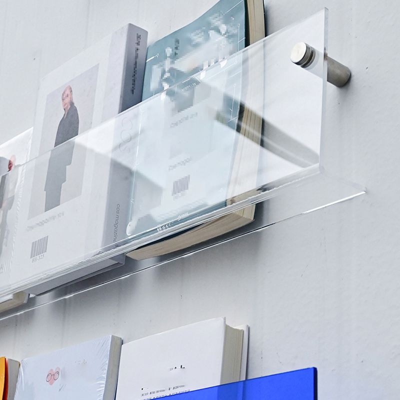 Scandinavian Floating Bookcase Acrylic Closed Back Bookshelf