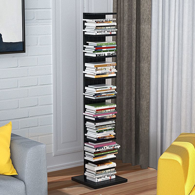 Contemporary Corner Closed Back Bookshelf Manufactured Wood Frame and Shelf