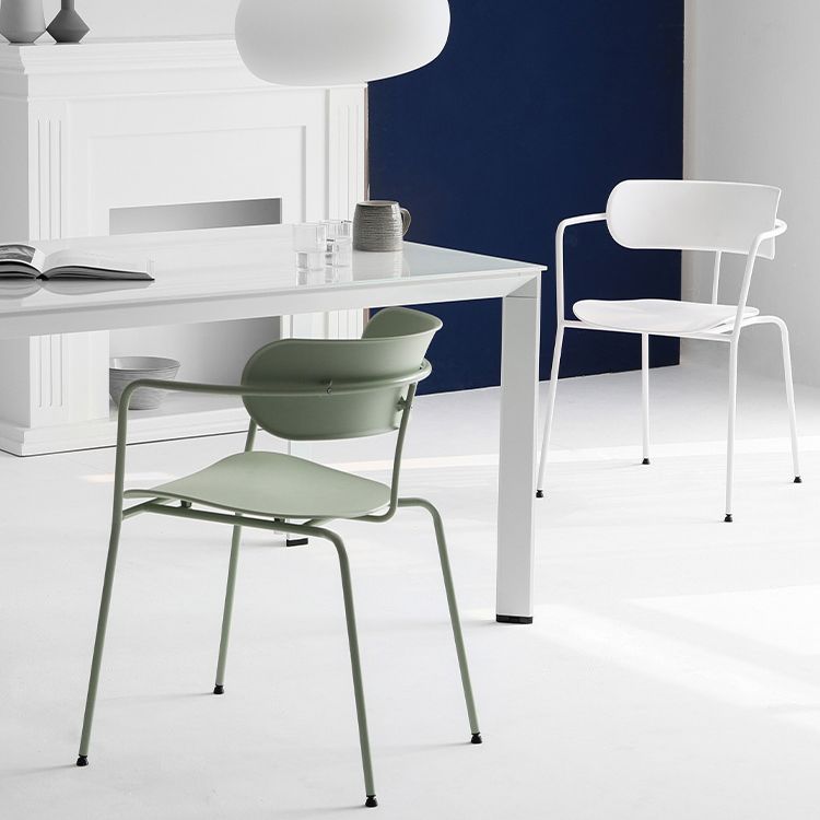 Silla de comedor de cocina de estilo industrial, sillones apilables con patas de metal