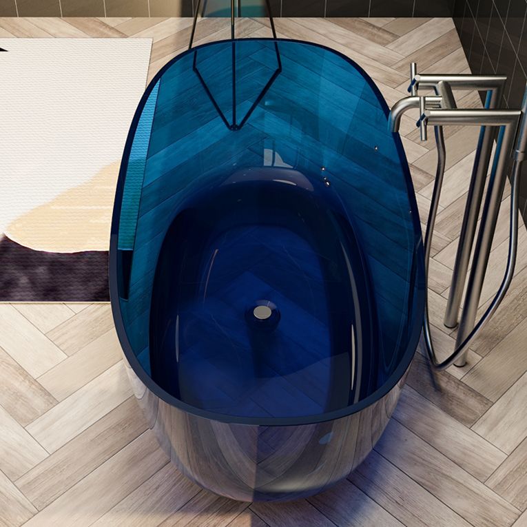 Modern Freestanding Roll Top Bathtub Soaking Oval Bath for Bathroom