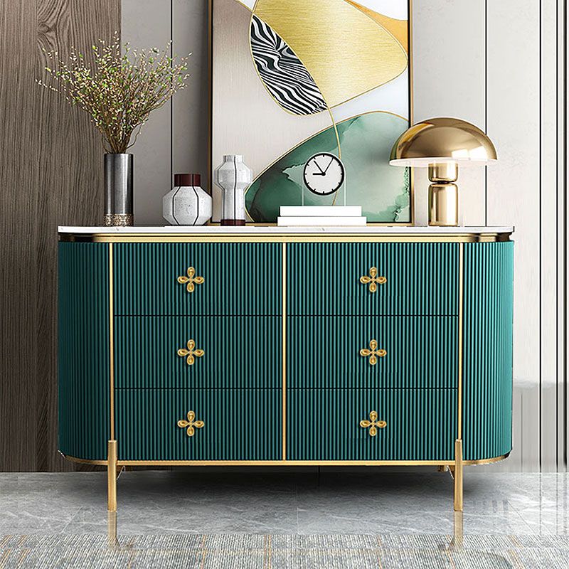 Wooden Dresser Glam Horizontal Storage Chest with Metal Legs