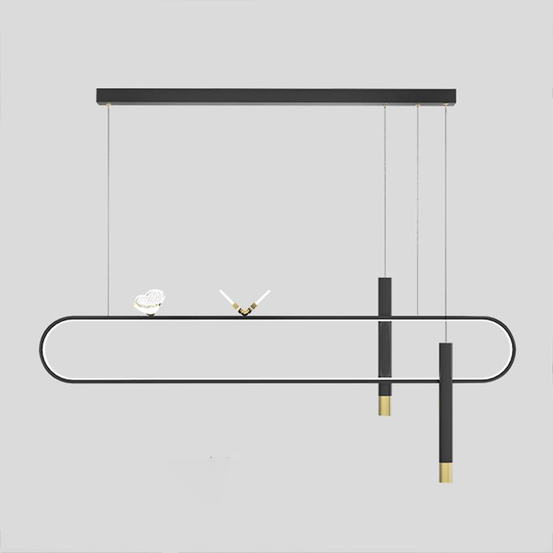 Zeitgenössischer Stil linearer Form Island Lights Metal Island Lighting