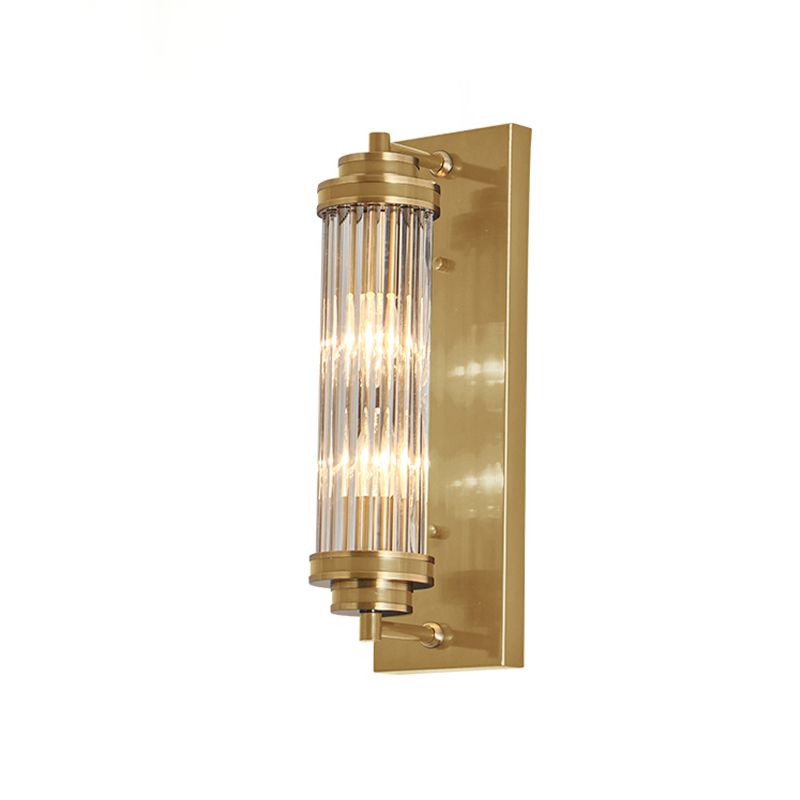 Modern Style Cylinder Shape Wall Light Crystal 2 Light Sconces for Bedroom